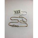 A 14CT GOLD ALBERT CHAIN STYLE BRACELET, 31CM LONG, 8.2G