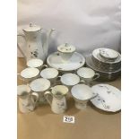 A COLLECTION OF ROSENTHAL PORCELAIN, INCLUDING PLATES, TEA CUPS, TEA POT AND MORE, 36 PIECES IN