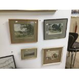FOUR FRAMED AND GLAZED WATERCOLOURS SIGNED ROWNEY GREEN AND FRINTON LARGEST 41 X 36CMS