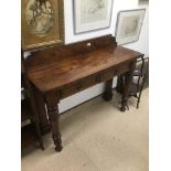 A VICTORIAN MAHOGANY TWO DRAWER CONSOLE TABLE 119 X 96 X 42CMS