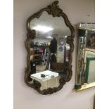 A VINTAGE GILDED MIRROR 77 X 45 CMS