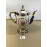 A FINE PORCELAIN IMPERIAL TEA POT 'THE FABERGE EGG' BY THE HOUSE OF FABERGE, 22.5CM HIGH