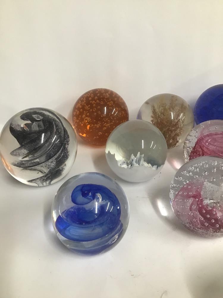 ELEVEN GLASS PAPERWEIGHTS, INCLUDING TWO BY CAITHNESS 'PINK CHAMPAGNE' AND 'CAULDRON', LANGHAM GLASS - Image 2 of 3