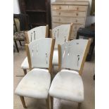 FOUR MODERN WHITE DINING CHAIRS BY STEIMEL