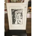 A SIGNED LIMITED EDITION FRAMED AND GLAZED PRINT OF MARILYN MONROE 1/24 61 X 41CMS