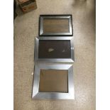 THREE HEAVY METAL PICTURE FRAMES LARGEST 54X 46CMS