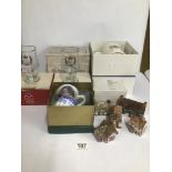 ELEVEN ASSORTED COMMEMORATIVE CERAMIC ITEMS INCLUDING WEDGEWOOD, SOME BOXED