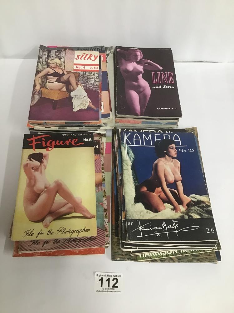 A COLLECTION OF VINTAGE ADULT NUDE MAGAZINES, INCLUDING KAMERA, LINE AND FORM, QT, FIGURE AND