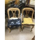 A PAIR OF EARLY DINING CHAIRS IN NEED OF RESTORATION