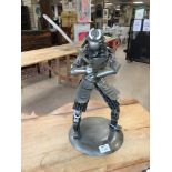 A METAL SAMURAI SOLDIER MADE FROM MOTOR PARTS 44CMS