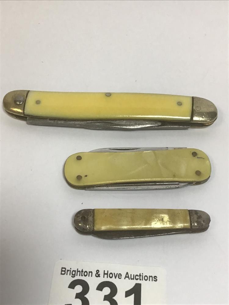 THREE FOLDING MOTHER OF PEARL KNIVES - Image 2 of 2