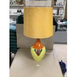A LARGE MAINLY YELLOW AND ORANGE BJORN WIINBLAD DESIGNED FLOOR LIGHT FOR ROSENTHAL 90 CM