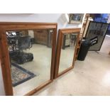 TWO LARGE PINE FRAMED WALL MIRRORS, LARGEST 120CM BY 93CM