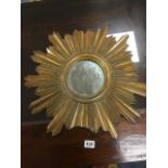 A VINTAGE SUNBURST MIRROR 53 X 53CMS