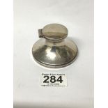 A HALLMARK SILVER CIRCULAR CAPSTAN INKWELL BY CHARLES BOYTON & SONS 1863 PAT NO 5655/10