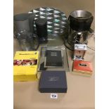 MIXED ITEMS INCLUDING A BREVILLE JUICER AND A GUCCI BRUSH AND A METAMEC CLOCK