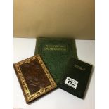 THREE LEATHER BOUND BOOKS TWO RUBAIYAT OF OMAR KHAYYAM 1914 ALSO THE HOUND OF HEAVEN BY FRANCIS