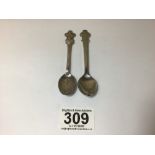 TWO VINTAGE ROLEX BUCHERER LAUSANNE TEASPOONS