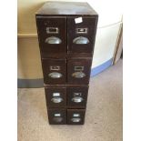 TWO SETS OF VINTAGE FOUR DOCTORS FILING DRAWERS HEIGHT 51CMS LENGTH 34CMS DEPTH 52CMS X2