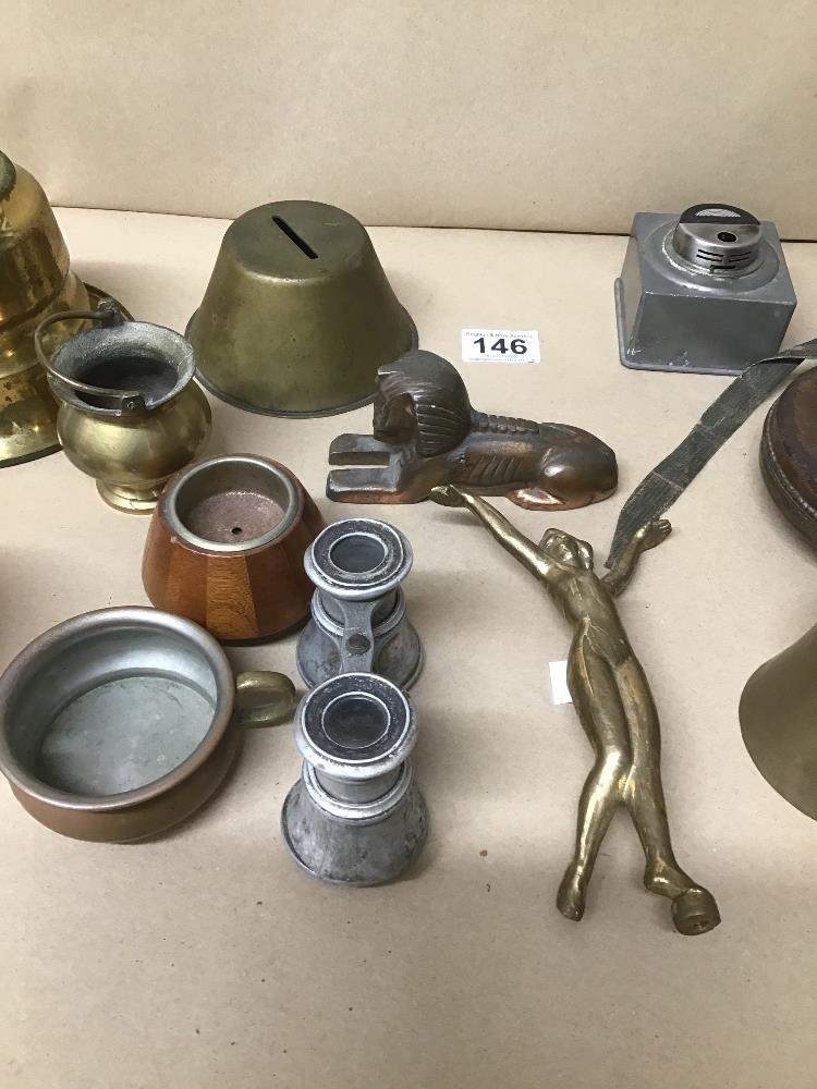 MIXED METAL WARE ITEMS INCLUDING A PEWTER WEST GERMAN REIN ZINN TABLE LIGHTER - Image 3 of 8