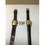 TWO 20TH CENTURY BULOVA WRISTWATCHES, BOTH WITH ARABIC NUMERALS DENOTING HOURS AND 17 JEWEL MANUAL