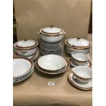 A THIRTY FOUR PIECE JLMENAU GRAF VON HENNEBERG DINNER SERVICE MADE IN GERMANY