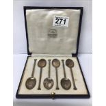 A SET OF SIX GEORGE V SILVER TEASPOONS, HALLMARKED SHEFFIELD 1923 BY MAPPIN & WEBB, IN ORIGINAL BOX,