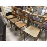 TWO PAIRS OF TRADITIONAL CHAPEL CHAIRS