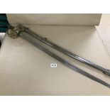 A CIVIL WAR STYLE SWORD AND SCABBARD