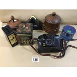 A MIXED LOT OF VINTAGE ITEMS, INCLUDING A YASHICA FULL AUTOMATIC INSTANT CAMERA, A T-10 TALKING