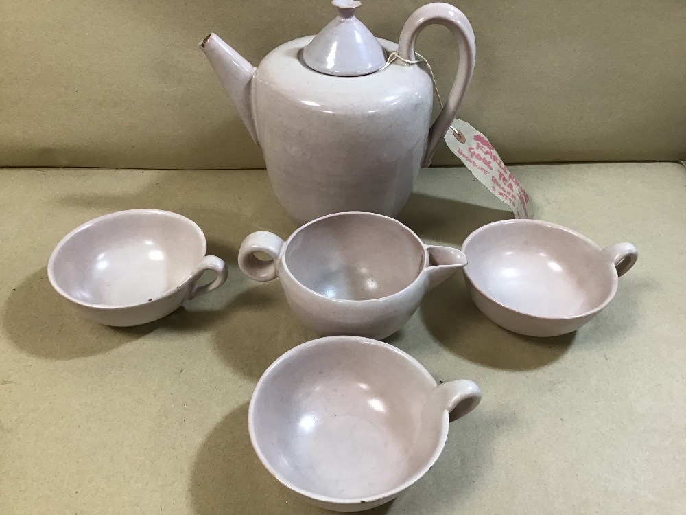 A SIX PIECE OTTO LINDIG/THEODORE BOLGER BAUHAUS TEA SET, MADE IN KARLSRUHE, GERMANY, THE TEAPOT 18. - Image 2 of 4