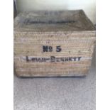 A VICTORIAN WICKER LAUNDRY BASKET HEIGHT 58CMS LENGTH 78CMS DEPTH 64CMS