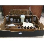 A MID CENTURY BRITISH ARMY MILITARY FIELD CHEMISTRY SET, MOST APPEARING TO BE A STAND URINE TEST,