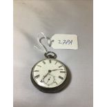 AN VICTORIAN SILVER CASED POCKET WATCH, HALLMARKED LONDON 1856 BY DAVID LARK, 95G