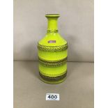 A CLAY POTTERY YELLOW EXQUISIT MOROCCAN VASE 23 CM