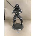 A METAL JAPANESE SAMURAI WARRIOR MADE FROM CAR PARTS 43 CM