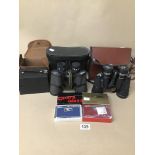 CASED BINOCULARS AND BOXED OPERA GLASSES AND KODAK BROWNIE TASCO / MIRANDA