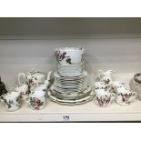 A LATE 19TH CENTURY GEORGE JONES THIRTY SEVEN PIECE PART TEA SERVICE DECORATED WITH FLORAL SPRAYS