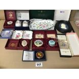 MAINLY BOXED CERAMICS / CHINA INCLUDING TWO ROYAL CROWN DERBY PIN DISHES, MINTON / ROYAL WORCESTER