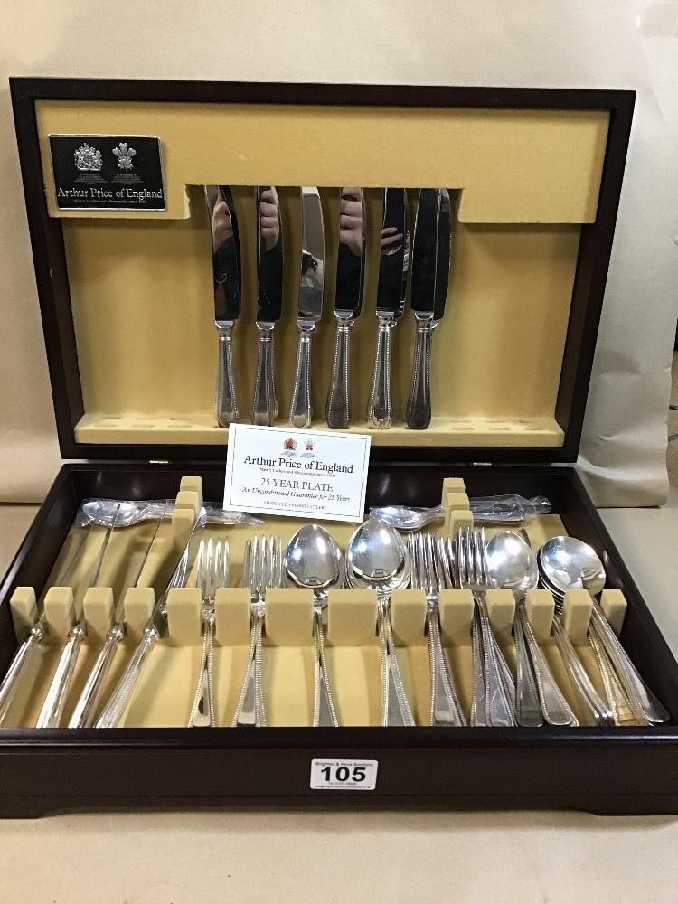 AN ARTHUR PRICE OF ENGLAND CANTEEN OF SILVER PLATED CUTLERY