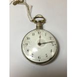 A GEORGE III SILVER PEAR CASED VERGE POCKET WATCH BY ANDERSON OF LIVERPOOL, THE CASE HALLMARKED