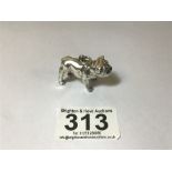 A HEAVY 925 SILVER CHARM IN THE FORM OF A BULLDOG, 23G