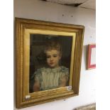 A 19TH CENTURY OIL ON CANVAS, HEAD AND SHOULDER PORTRAIT OF A CHILD 'CLAUDE STANLEY JAMES WRIGHT,