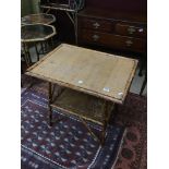 A VICTORIAN BAMBOO TWO TIER TABLE