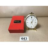 A SWIZA COQUET 4 JEWEL MANTLE CLOCK OF OVAL FORM, 10CM HIGH