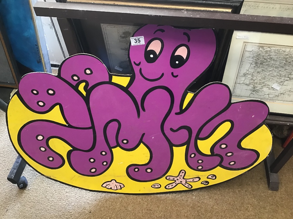 A CARDBOARD THEMEPARK RIDE SIGN OF AN OCTOPUS, 95C - Image 3 of 11