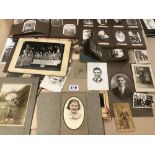 A GROUP OF LATE 19TH/EARLY 20TH CENTURY BLACK AND WHITE PHOTOGRAPHS, SOME IN ALBUMS, INCLUDING ONE