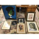 SEVEN ASSORTED PICTURES AND PRINTS, ALL FRAMED