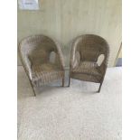TWO CHILDRENS CANE WORKED CHAIRS