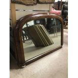 A GEORGIAN WALNUT OVERMANTLE MIRROR 86 X 60 CM